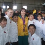With Cyclist, Anna Meares